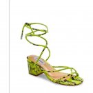 Steve Madden Green Python ankle wrap up sandals