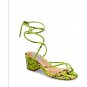 Steve Madden Green Python ankle wrap up sandals