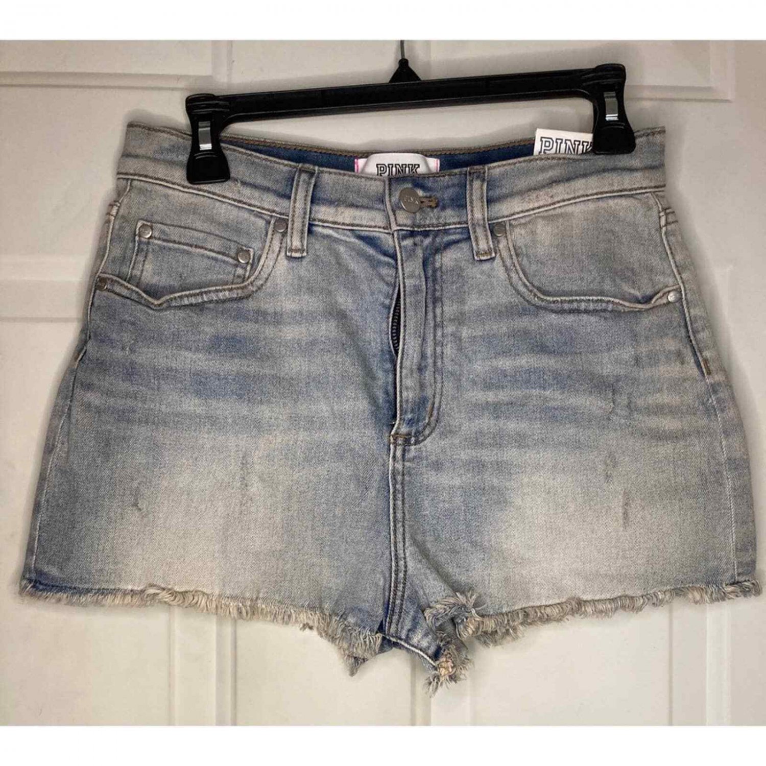 PINK High waisted cut off denim shorts SIZE 10