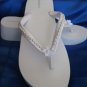 Bridal Flip Flops Beach Wedding Flip Flops Sandal Pearls White Wedge