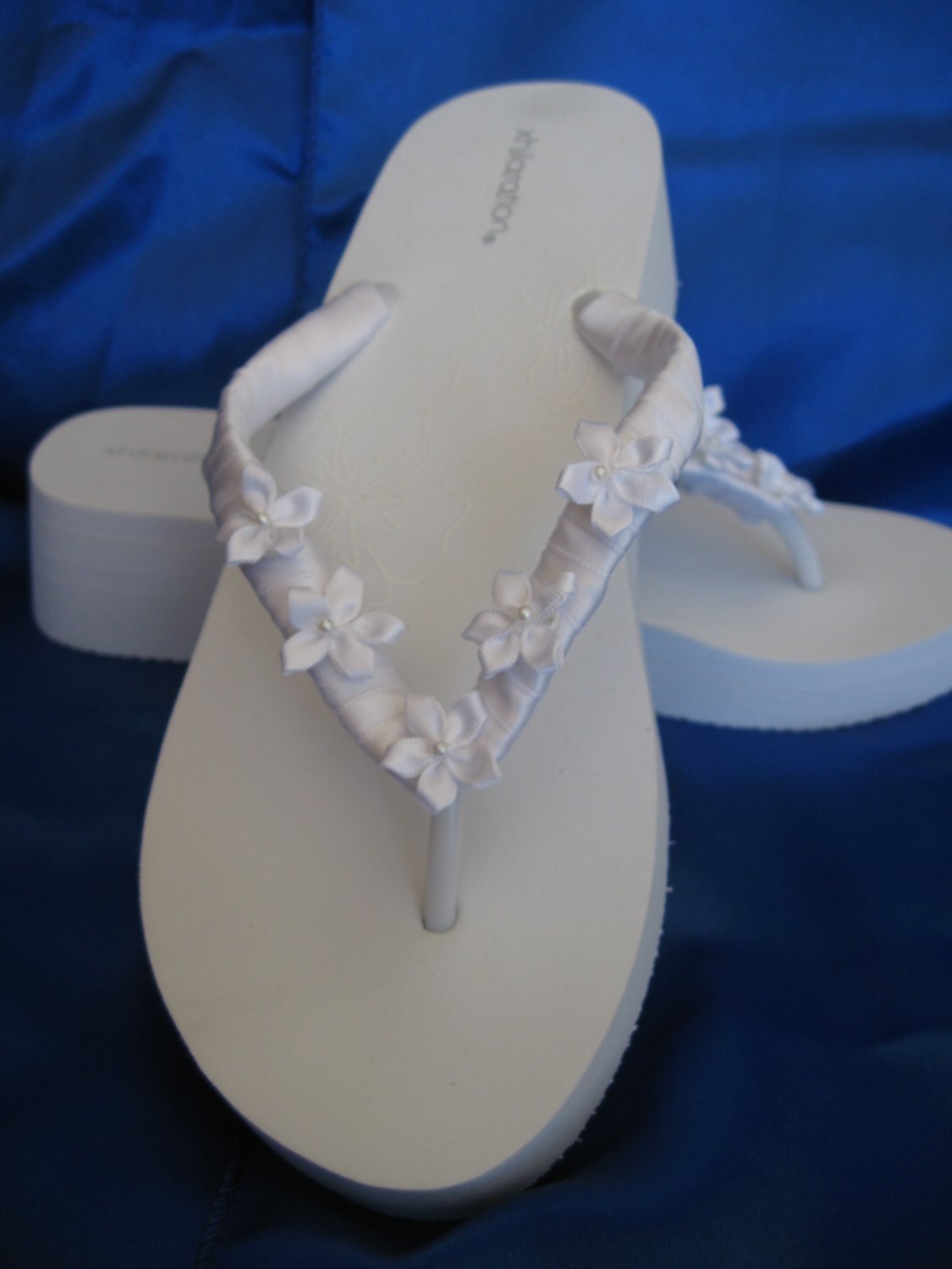 White Wedge Bridal Flip Flops - Wedding Flip Flops - Bridal Sandals ...