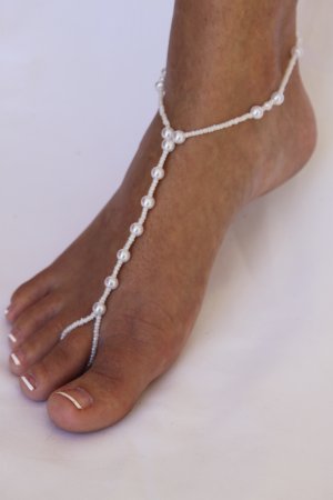 Barefoot Sandal Foot Jewelry Pearls for Beach Weddings Barefoot Sandals Foot Jewelry