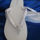 Bridal Flip Flops White Wedge Beach Wedding Flip Flops Sandals Starfish Flip Flops