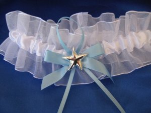 Beach Wedding Garter Starfish and Something Blue Garter