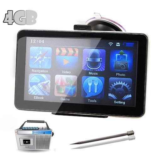708 7" LCD Windows CE 6.0 Core AV Bluetooth GPS Navigator w/FM Transmitter + 4GB Memory