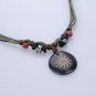 Fashion Vintage Adjustable Tri-Rope Necklace with Flame Sun Pattern Pendant