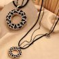 Pretty Multilayer Rhinestone Leopard Pattern Pendant Long Necklace Sweater Chain