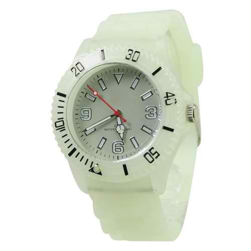 Fashion Luminous Hands Sport Quartz Watch colour's dial Style Waterproof-White