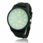 Stylish Silicone Watchband Round Dial Quartz Movement Wrist Watch - Yellow