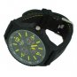Stylish Silicone Watchband Round Dial Quartz Movement Wrist Watch - Yellow