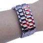 Iron Faceless Red Binary LED Wrist Watch for Man Black