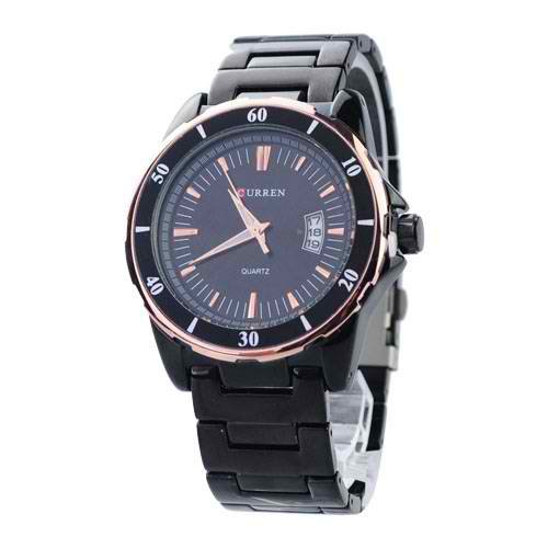 CURREN 8108 Casual Round Dial Wristwatch with Quartz Movement/Date Display/Acrylic Band - Black Dial