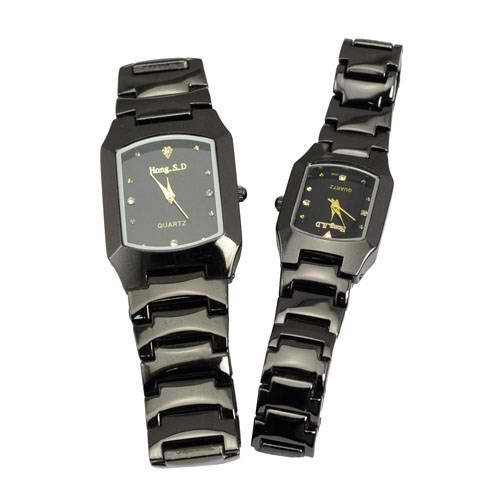 Fashion Square Dial Waterproof Rhinestone Inlaid Quartz Watch Couple Watch
