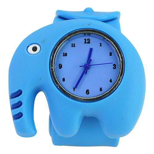 Stylish Slap-on Adorable Elephant-shaped Dial Silicone Quartz Wrist Watch with Removable Watchband