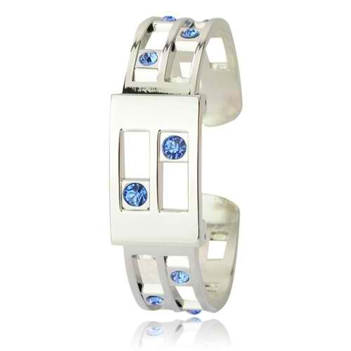 Fashionable Charming High Quality Hallow-out Stainless Steel Rhinestone Bracelet for Ladies