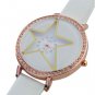 Rhinestones Decorated Lady's Wristwatch with PU leather Band