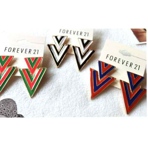 Elegant Vintage Colorful Triangle Ear Studs Earrings-Random Color