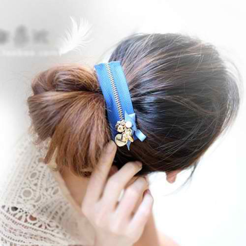 Stylish Zipper Design Hair Clip with Multi-element Pendants