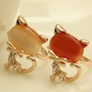 Elegant Cute Cat-shaped Cymophane Decoration Opening Ring-Random Color