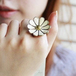 Ancient Daisy Opening Ring With Euro-American Vintage