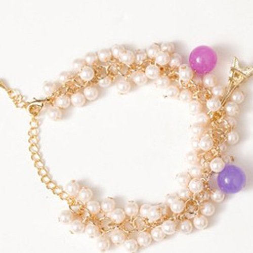 Popular Korean-style Vintage Pearl Bracelet with Tower Pendant