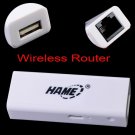 HAME A5 Mini Wireless 3G WiFi 150Mbps Router + Power Bank-White