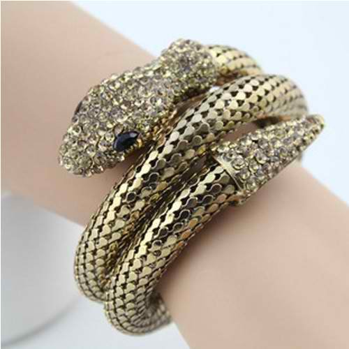 Individual Retro Punk Rhinestone Snake Bracelet