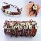 12Pcs Vintage Adjustable Twelve Constellations Cow Leather Bracelet