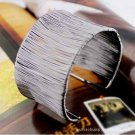 Fashion Opened Iron Wire Wide Bracelet Bangle-Silvery