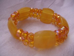 Yellow Crystal Stretch Bracelets