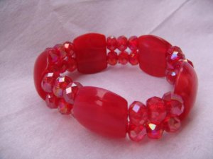 Red Crystal Stretch Bracelets