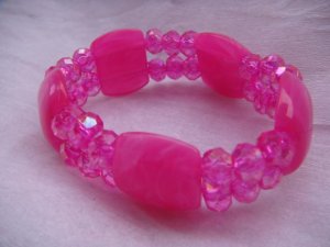 Pink Cystal Stretch Bracelets