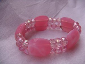 Light Pink Crystal Stretch Bracelets