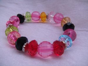 Colorful Stretch Bracelet Pink Dominant