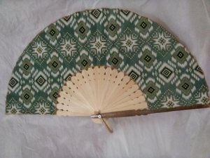 handmade javanese batik folding fan type 7