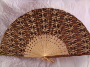 handmade javanese batik folding fan type 2