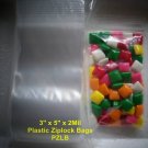 100 Small 3"x 5" Ziplock Bags With Hang Hole 2Mil Thick