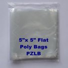 100 Small 5"x 5" Flat Poly Bags 2 Mil