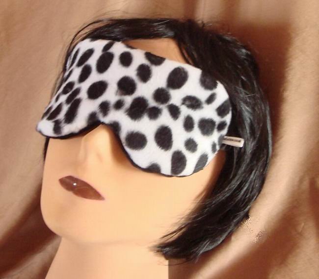--ANIMAL VELVET SOFT PADDED DALMATIAN SLEEP MASK TRAVEL--