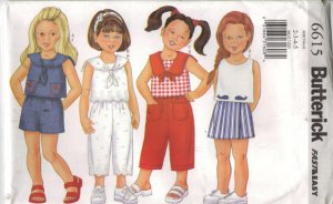 Butterick Sewing Pattern 6615 - Children's Top, Pants, Shorts (2-5, 6-8)