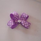Purple Sparke w-White Dots Bitty Bow