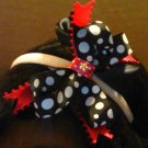 Spunky Black w-White Dots and Hot Pink Headband bow