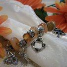 Stretchy Bracelet Rock-like Bead and Charms