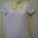 NWT City Streets Sz M White Cross Hatch T-Shirt