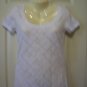 NWT City Streets Sz M White Cross Hatch T-Shirt