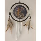 NEW - Indian Maiden w/ Wolves dream catcher with windch
