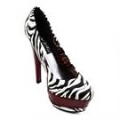 (Size 10) Cupcake Zebra Print Platform Pumps