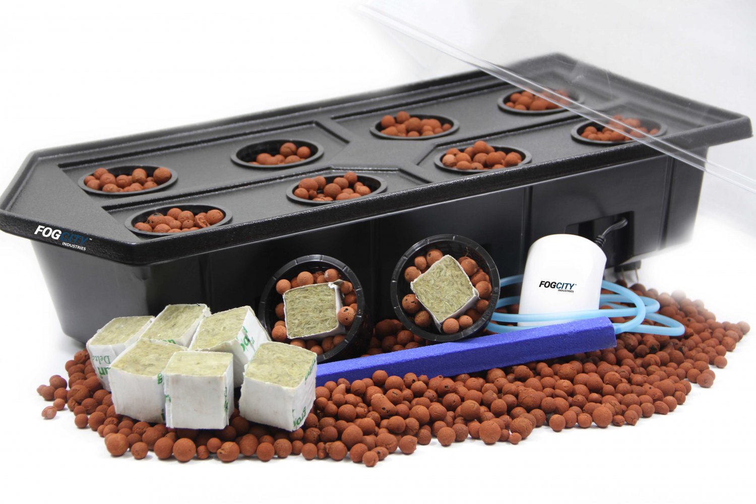 DWC HYDROPONICS GROW GARDEN KIT with 7" Dome, Pump & pH Strips