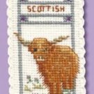 Scottish Highland Cow Bookmark Counted Cross Stitch Kit