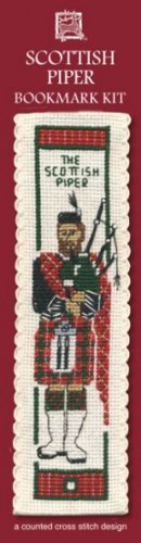 Scottish Piper Bookmark Counted Cross Stitch Kit